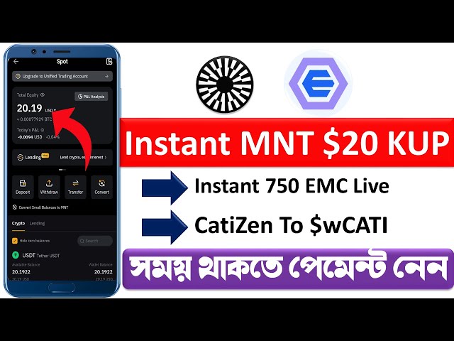 Instant 750 EMC । EtherMail । wCATI-Token । MNT । Online-Einkommen bd 2024 । Online Geld verdienen 2024