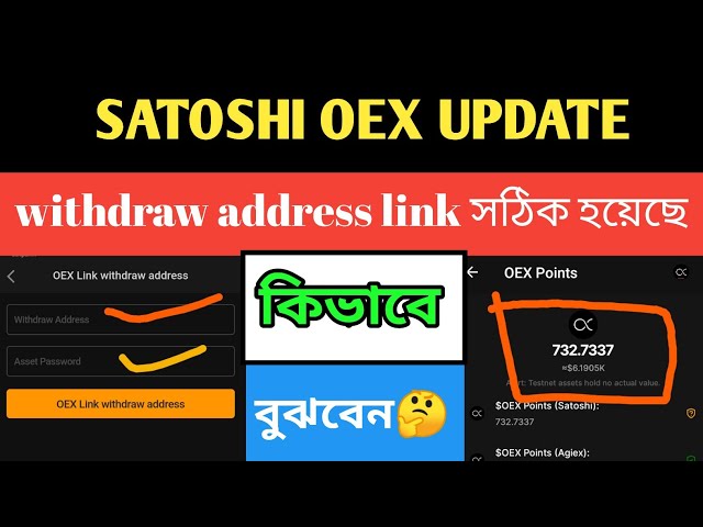 satoshi oex提币链接地址提交。如何理解是否正确？