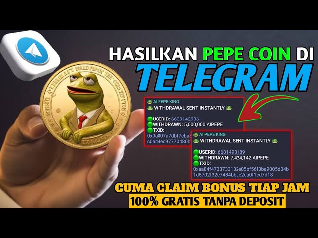 Telegram で無料の PEPE コインを獲得するには、1 時間ごとにボーナスを受け取るだけです |暗号生成テレグラムボット