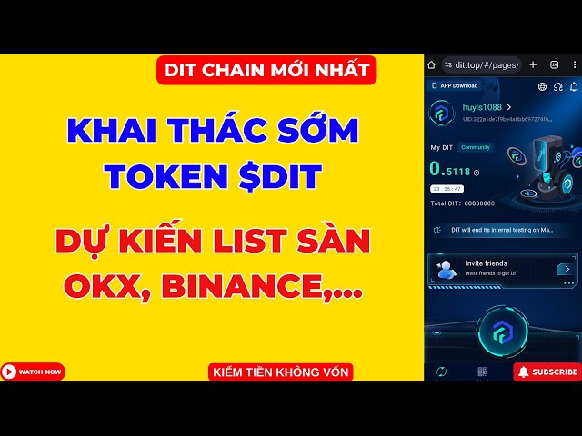 Registrieren Sie sich für das frühe Mining von DIT-Token – Erwartete Liste der Börsen OKX, Binance,...