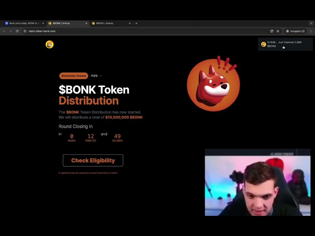 BONK 空投現已上線！索取高達 50,000 美元的 $BONK 代幣