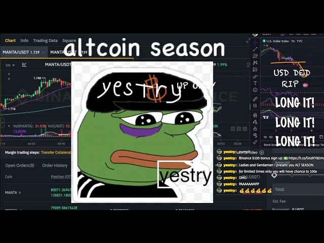 ALTCOIN SEASON IS HERE PUMP IT! 🚀 Live Bitcoin Trading - 비트코인 ​​실시간 Live Trading -trader yestry