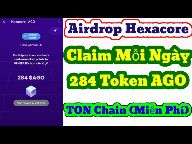 TON Chain 如何每天取得 284 個 AGO Hexacore 領取代幣