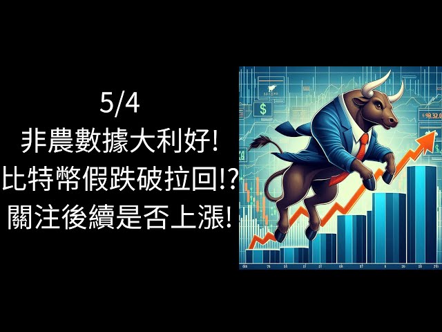 2024/5/4 非農業データはとても良いです！ビットコインが誤って下回って反発!?今後上昇するのか注目です！ (1.5倍速推奨)