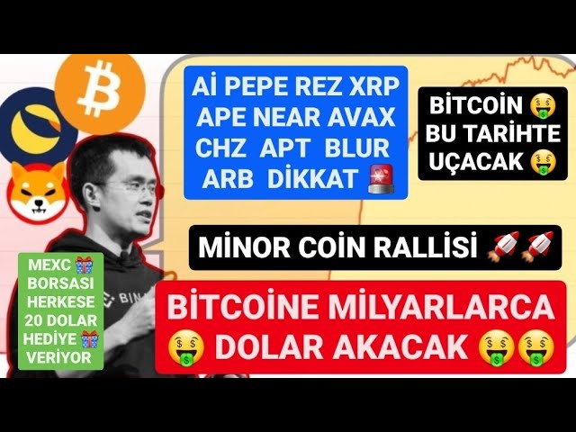 ビットコインに数十億ドル🚨Aİ PEPE REZ XRP APE AVAX CHZ近くのAPTブラーARB注意🚨マイナーコインラリー