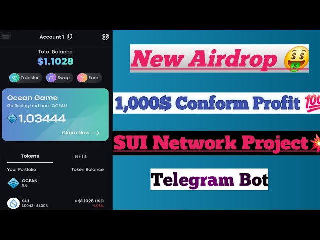 Airdrop du portefeuille Wave | Projet soutenu par SUI | 1 000$ Conforme 🤑 | Réclamation quotidienne du jeton Ocean & Sui #wava