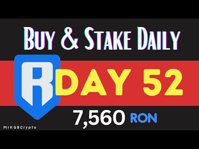 RONIN 토큰 Ron 토큰 일일 구매 및 스테이킹 여정 - DAY 52