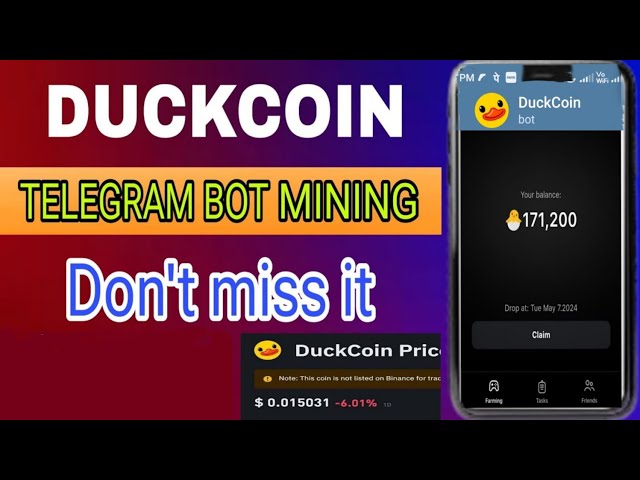 New Telegram bot mining | new Tom project mining | Duck Coin mining ⛏️ | Bitcoin