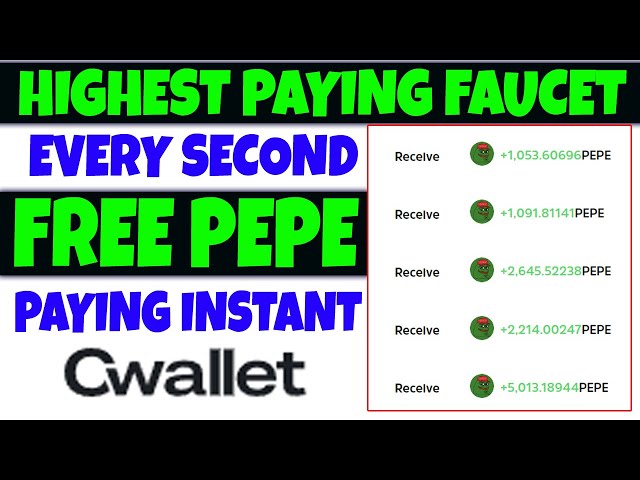 無制限の無料 Pepe 獲得 |タイマーなし |即時支払い |最高額の蛇口