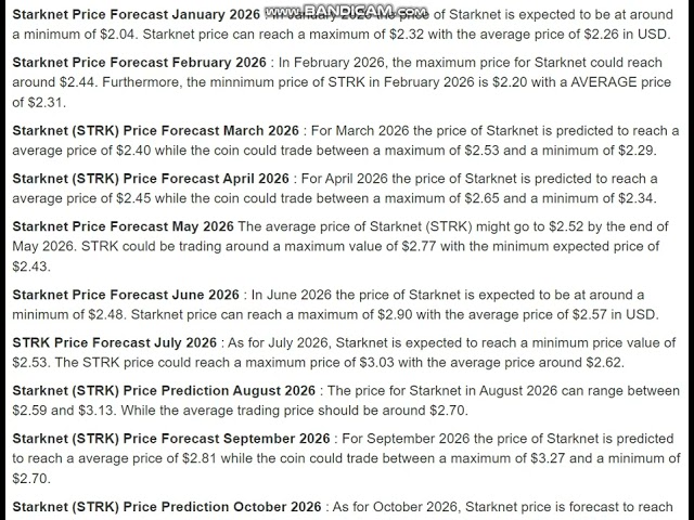 Starknet (STRK)-Preisvorhersage 2026 - Starknet (STRK)-Preisvorhersage