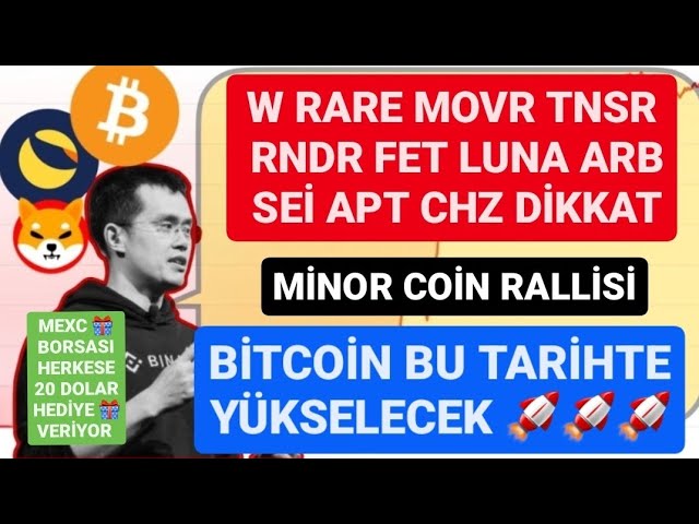 レア MOVR TNSR RNDR APE LUNA ARB SEI APT CHZ 注意🚨マイナーコインラリー🚨この日にビットコインは上昇します