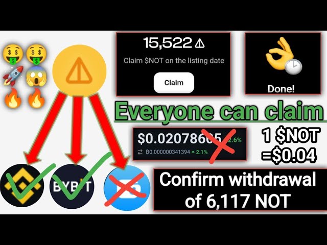 Notcoin 대규모 업데이트 모든 사람이 $NOT 청구 가능 NOT 토큰 가격 예측