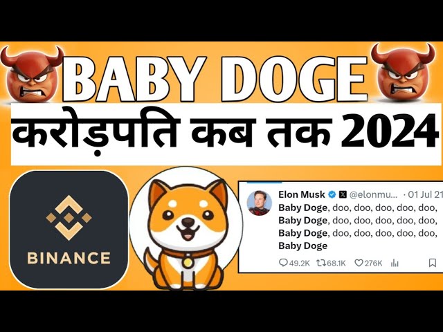 宝贝狗狗币阻碍了埃隆·马斯克 BINANCE 梦想在 2024 年成为百万富翁🥳1 卢比 命中价格预测 l