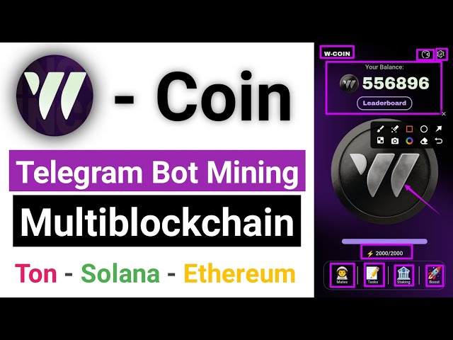 W-Coin Telegram Bot Mining | Multiblockchain: Ton, Solana, Ethereum