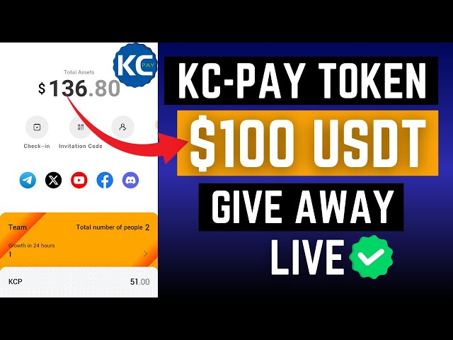 KC PAY Token $100 Usdt 🤑 Airdrop Give Away | Join Now!