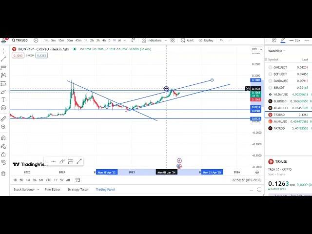 TRX币技术分析！ TRX 硬币进入和退出更新！ TRX币价格预测！