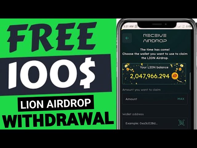 $100 LION AIRDROP Token Withdrawal - Instant EARN | CLAIM FREE Lion Token