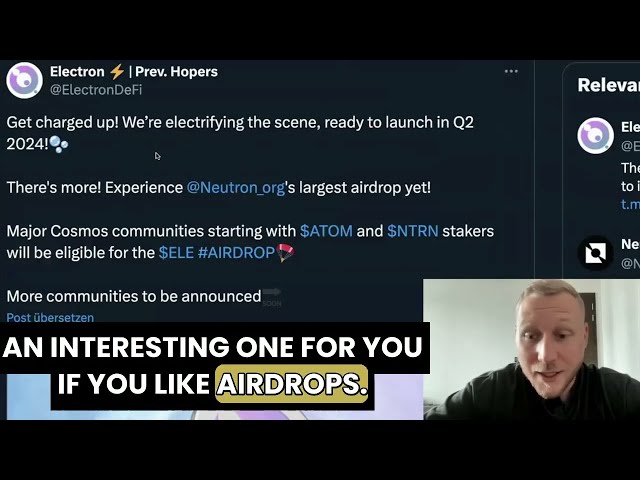 Electron DeFi $ELE Airdrop pour les jalonneurs Neutron et Cosmos Hub $ATOM !!!