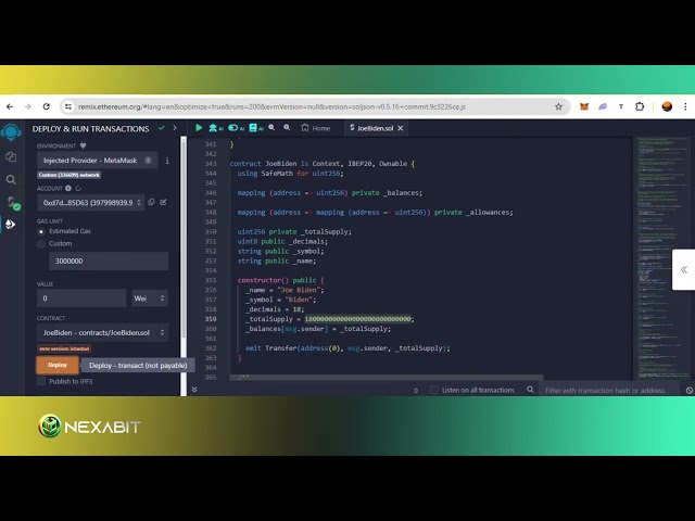在 Nexabit 測試網路上部署令牌 |它將連接生態系統