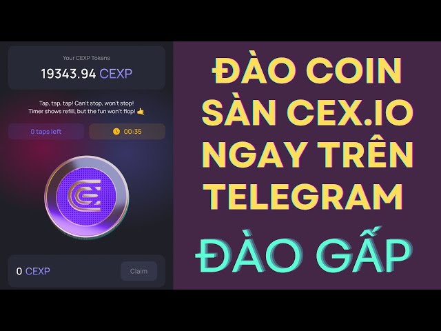 Extraction de jetons CEXP à partir de CEX.IO - Cotes d'extraction de pièces sur Telegram instantanément