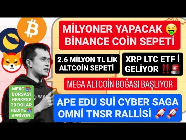 LE PANIER DE PIÈCES BINANCE QUI FERA UN MILLIONNAIRE🚨APE EDU SUİ CYBER SAGA OMNI TNSR RALLY🚨XRP LTC ETF ARRIVE