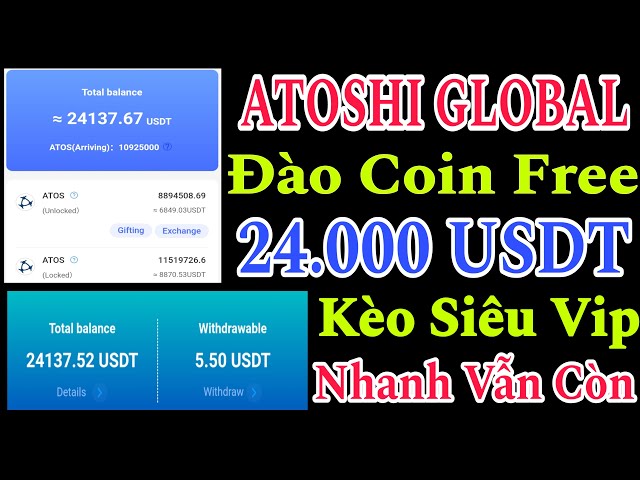 ATOSHI GLOBAL Riesiges Einkommen von bis zu 24.000 USDT KOSTENLOS. APP AUTOMATISCHES COIN-MINING ZU HAUSE, NICHT 2024.