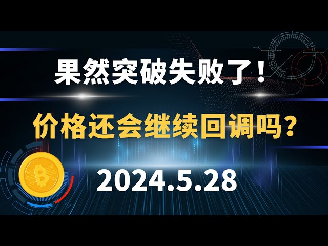 果然突破失敗了！價格會繼續回檔嗎？ 5.28 比特幣以太坊sol市場分析。