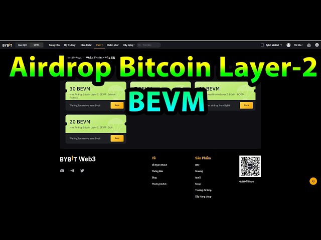 에어드롭 비트코인 ​​레이어-2 토큰 600,000개 BEVM Bybit Web3