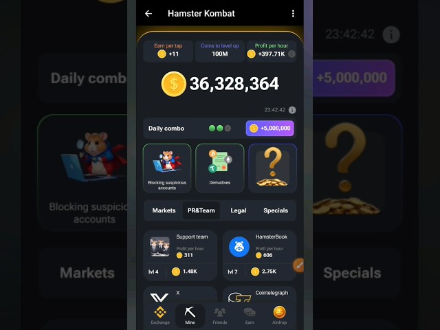 仓鼠格斗每日组合卡 #hamsternews #bitcoin #crypto #binance #earnmoneyonline #shorts