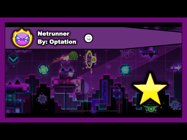 [DEMON LEVEL] Geometry Dash - Netrunner by Optation All 1 Coin 100% Complete