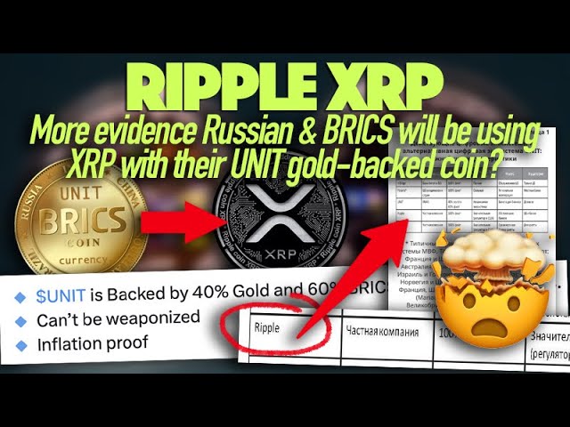 Ripple XRP : est-ce une preuve supplémentaire que la Russie et les BRICS utiliseront le XRP avec leur pièce UNIT Gold Backed ?