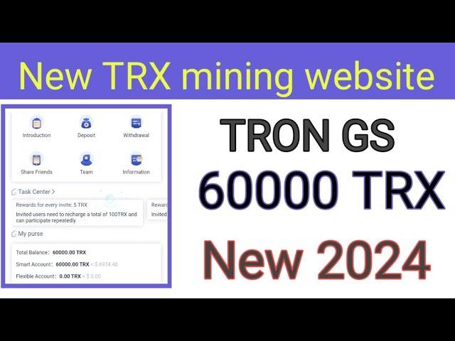 Tron gs New TRX platform 🔥 best Tron Mining project 🔥 Tron Earning website