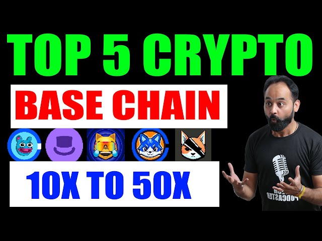 Top 5 des jetons cryptographiques de chaîne de base pour la course haussière | Brett, Degen, Toshi, Mog Coin, octet | Crypto Marg