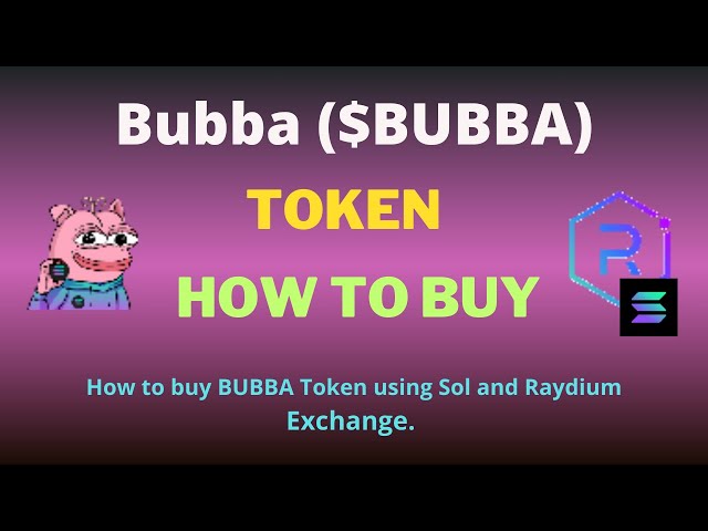 Raydium Exchange 및 SOL을 사용하여 Bubba(BUBBA) 토큰을 구매하는 방법