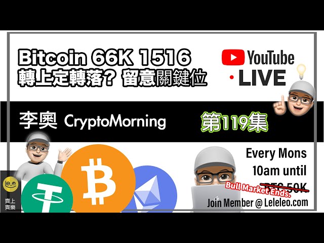 【Leo CryptoMorning☀️】Episode 119 🚨Bitcoin 66K 1516 Vers le haut ou vers le bas ? 🎯Faites attention aux niveaux clés 📊Sondage : avez-vous acheté des titres liés à la cryptographie ? #bitcoin #bitcoin