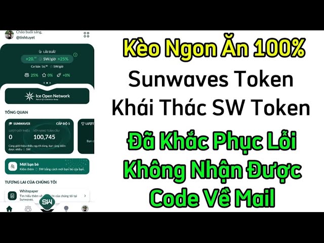 Delicious Bets 100% Sure Sunwaves Token Mining SW Token Correction de l'erreur de non-réception du code