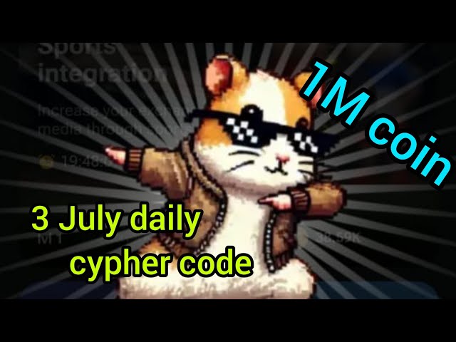 7 月 3 日、1000000000 コインの新しい暗号コード #hamsterkombat #cyphercode #dailychiper