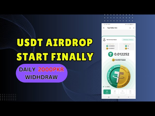 Comment gagner des pièces USDT via le bot USDT Tether Airdrop | Preuve en direct de retrait quotidien USDT