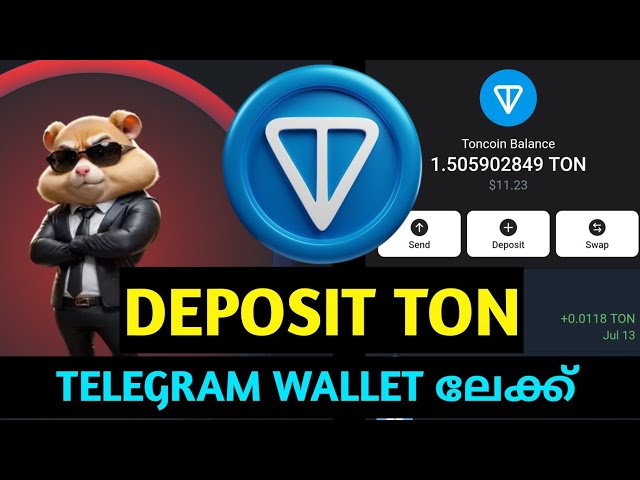 Comment déposer TON sur le portefeuille Telegram || tutoriel complet en malayalam. #hamsterkombat #tonne