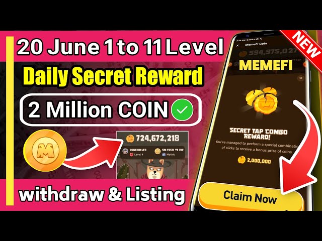 (Niveau 1-11) Memefi Today 2M Coin Combo Code | Code Memefi 2 000 000 pièces | Code secret Memefi