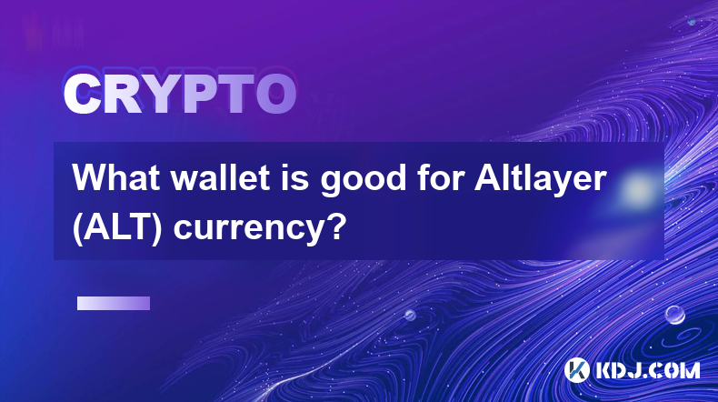 Altlayer(ALT) 화폐에는 어떤 지갑이 좋은가요?