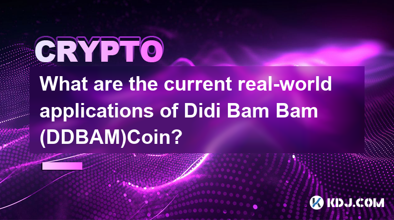 현재 Didi Bam Bam(DDBAM)Coin의 실제 응용 프로그램은 무엇입니까?