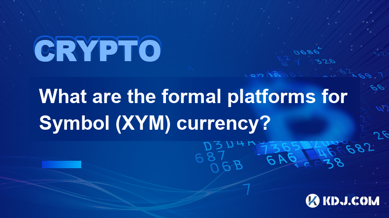 Quelles sont les plateformes formelles pour la monnaie Symbol (XYM) ?