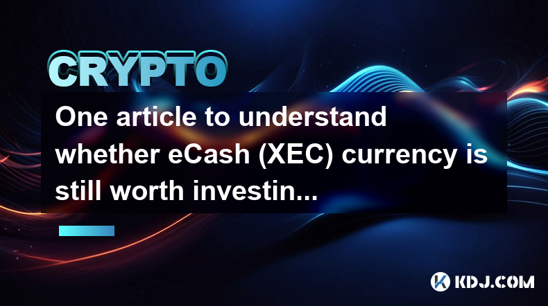 Ein Artikel, um zu verstehen, ob es sich jetzt noch lohnt, in die Währung eCash (XEC) zu investieren