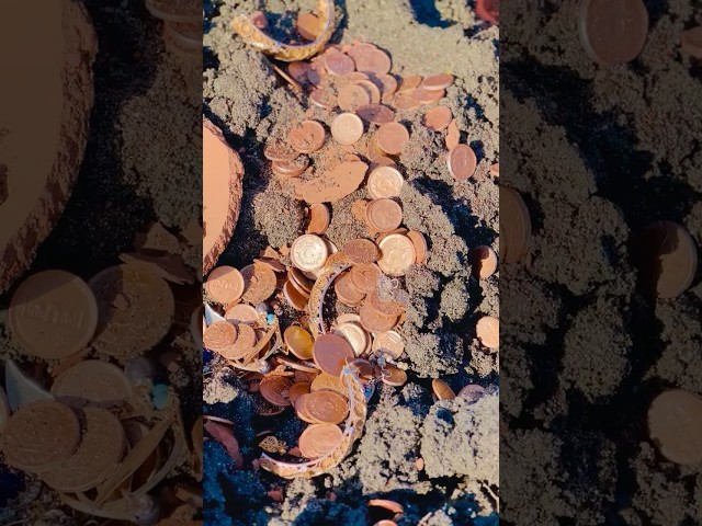 Gold coin found near river #goldhunt #gold #nature #goldhunter #love #goldreserve #goldminer #gold