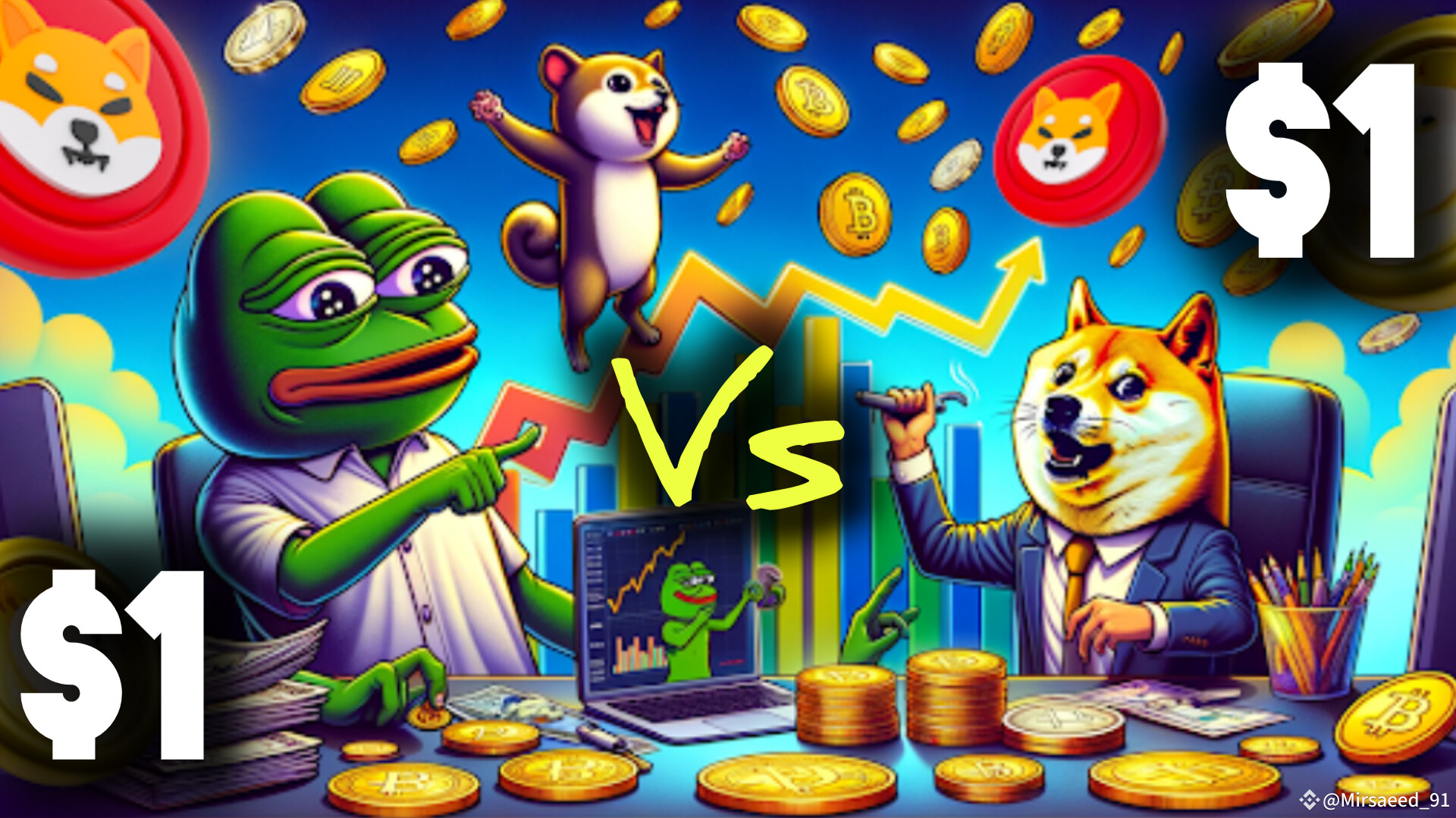 1달러를 향한 경쟁: $PEPE 대 $SHIB(Shiba Inu) - 어떤 Meme 코인이 가장 먼저 성공할 것인가?