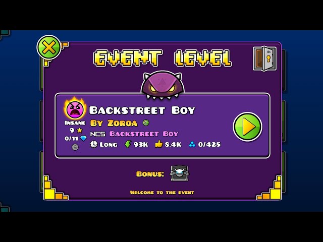 Backstreet boy with coin by Zoroa (all swag routes) [EVENT] | Geometry dash