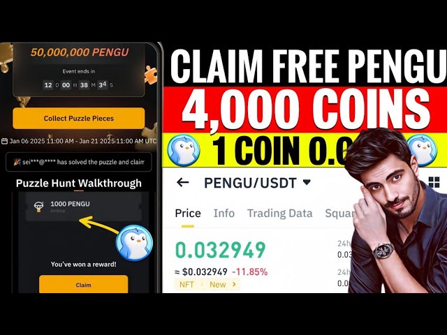 Bybit Puzzle Hunt Obtenez 4 000 pièces PENGU gratuites | Cadeau gratuit de pièces PENGU | Pool de lancement de pièces PENGU