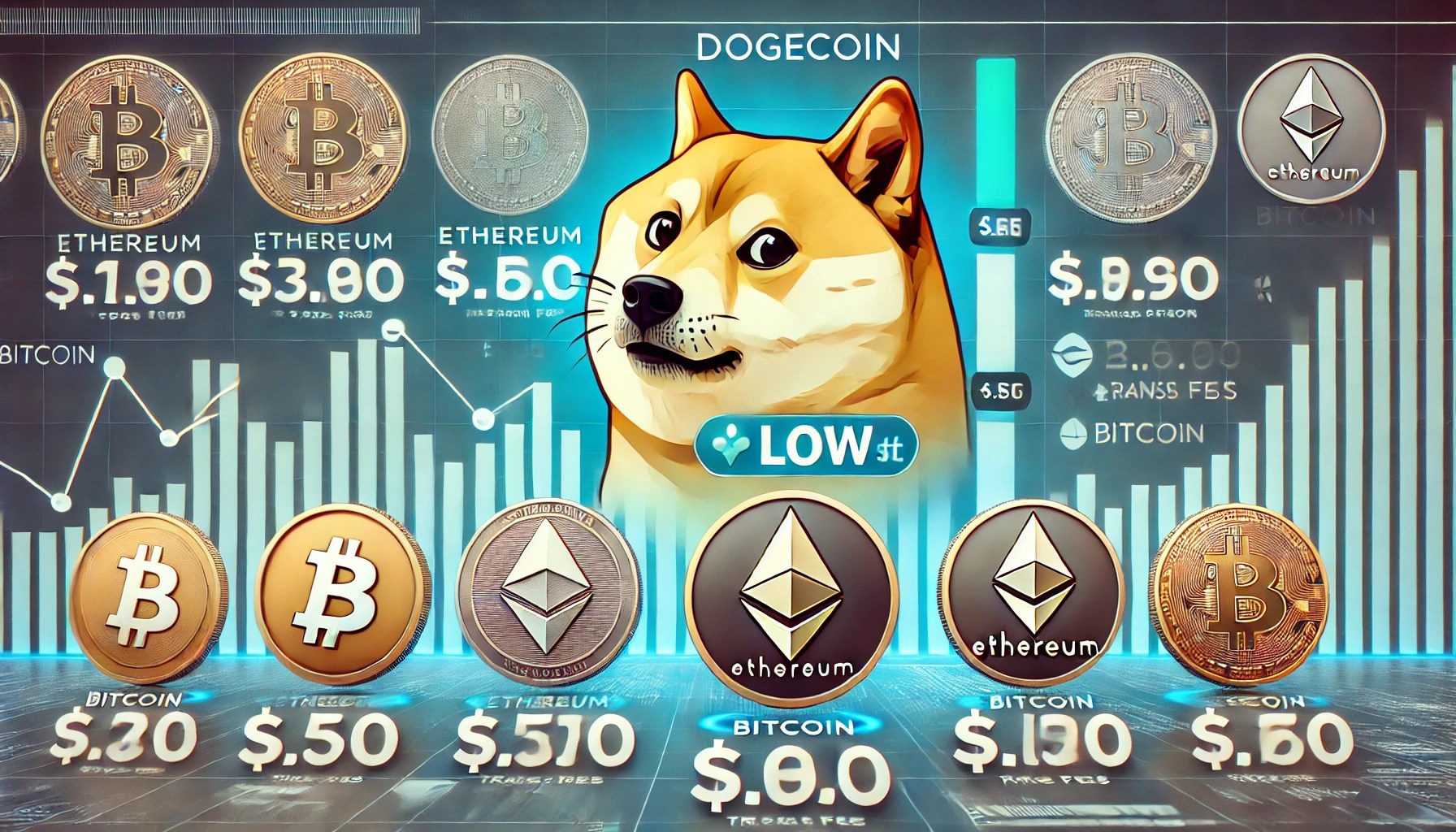 Dogecoin은 거래 수수료 측면에서 다른 자산과 비교됩니다.