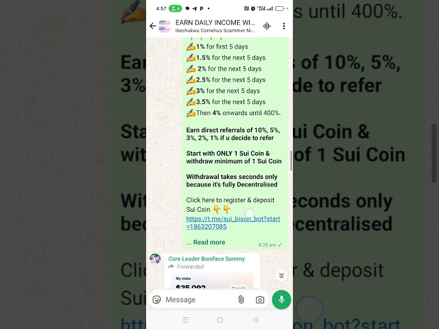 SUCCESSFUL WITHDRAWAL IN SECONDS IN SUI BISON. EARN DOLLARS DAILY WITHOUT REFERRING ANYBODY